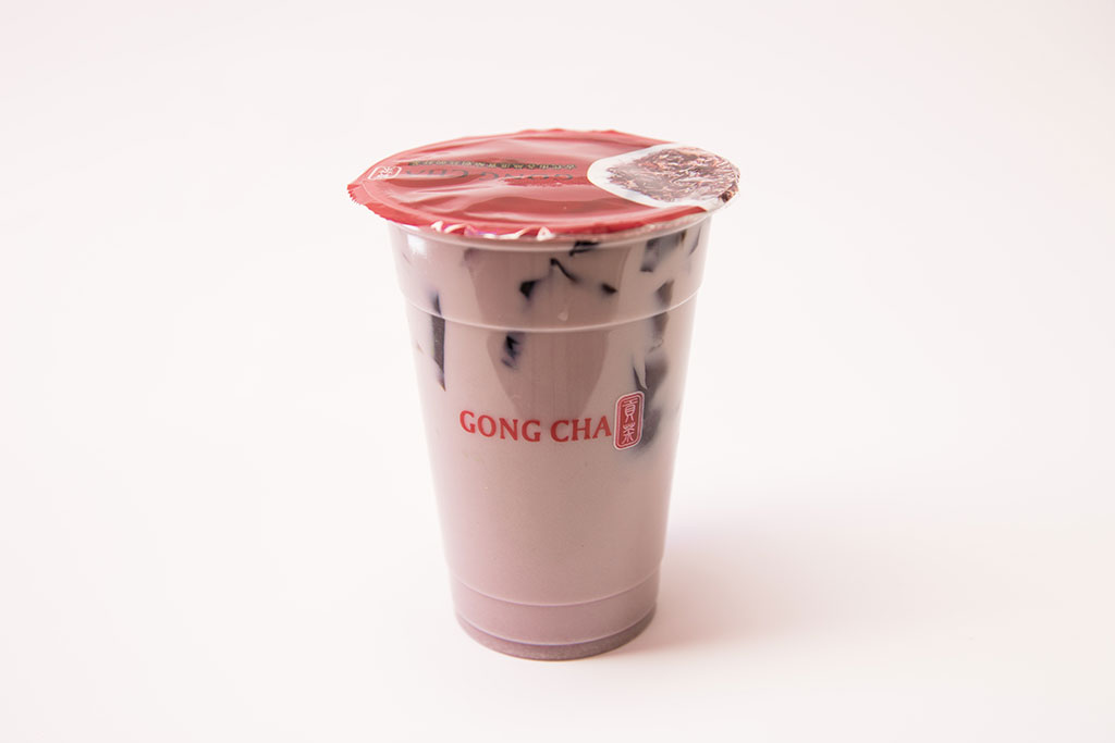 GongCha Drink Taro Milk Tea with herbal jelly - Taro Milk Tea with Herbal Jelly
