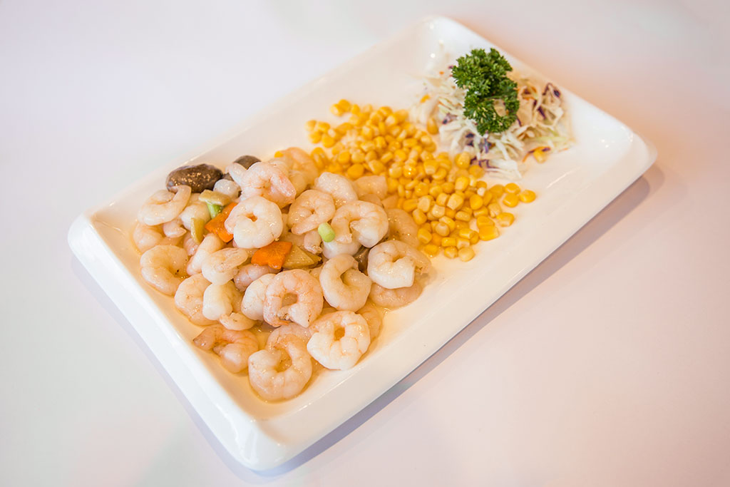 Stir-fried Prawns with Corn
